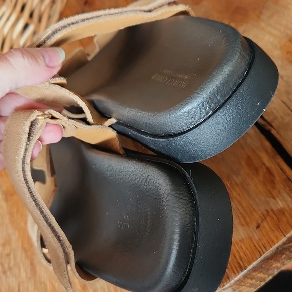 PROJECT CLOUD MAYVEN Sandals Slides Leather Suede Chestnut Size 11 - Picture 7 of 13